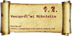 Veszprémi Nikoletta névjegykártya
