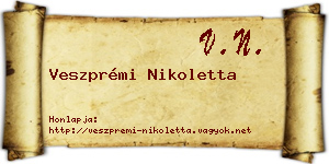 Veszprémi Nikoletta névjegykártya