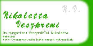 nikoletta veszpremi business card